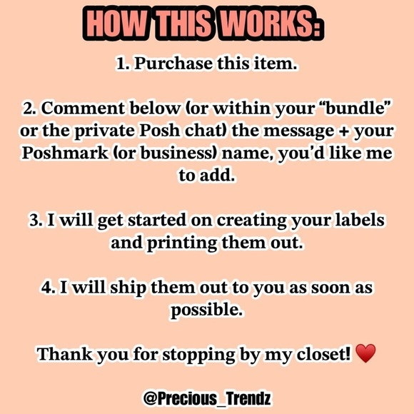 Custom Business Labels | 50 PCS | Custom Message & Business Name | Stickers - Picture 4 of 4